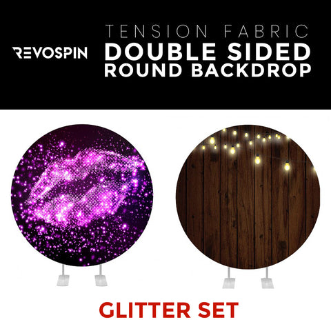 Glitter Set-28 Double Sided Round Tension Fabric Photo Booth Backdrop