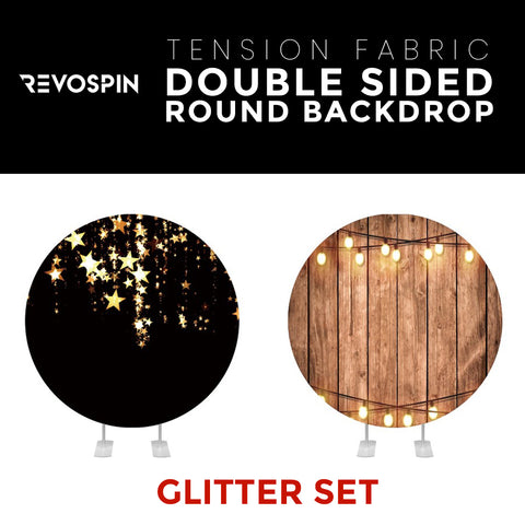 Glitter Set-29 Double Sided Round Tension Fabric Photo Booth Backdrop