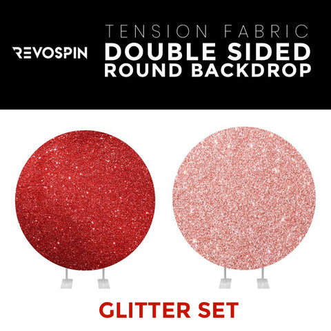 Glitter Set-2 Double Sided Round Tension Fabric Photo Booth Backdrop
