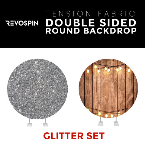 Glitter Set-30 Double Sided Round Tension Fabric Photo Booth Backdrop