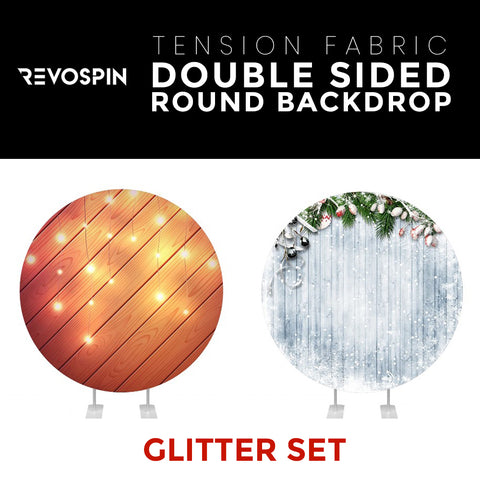 Glitter Set-34 Double Sided Round Tension Fabric Photo Booth Backdrop