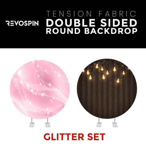 Glitter Set-37 Double Sided Round Tension Fabric Photo Booth Backdrop