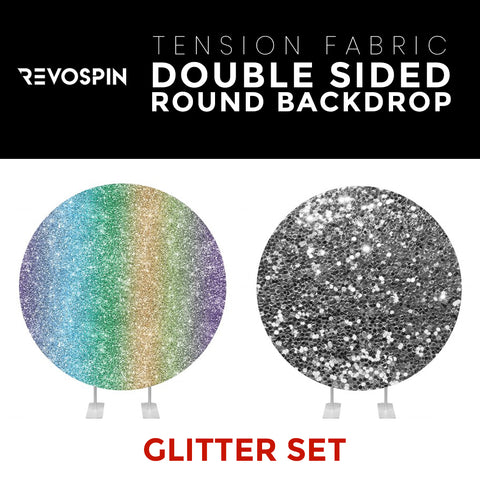 Glitter Set-5 Double Sided Round Tension Fabric Photo Booth Backdrop