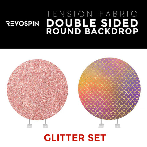 Glitter Set-7 Double Sided Round Tension Fabric Photo Booth Backdrop
