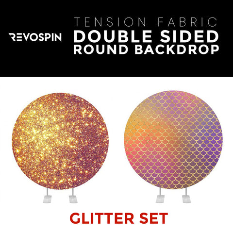 Glitter Set-9 Double Sided Round Tension Fabric Photo Booth Backdrop