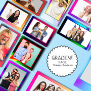 Gradient Bundle (10 Designs) - 360 Photo Booth Template Overlays