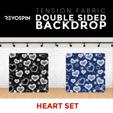 Heart Set-3 Double Sided Tension Fabric Photo Booth Backdrop