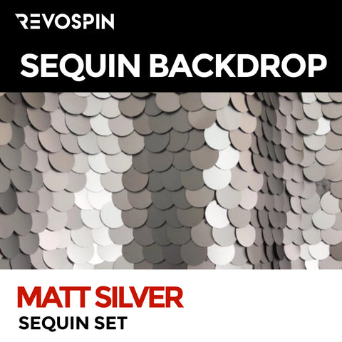 Matt Silver Sequin Photo Booth Backdrop