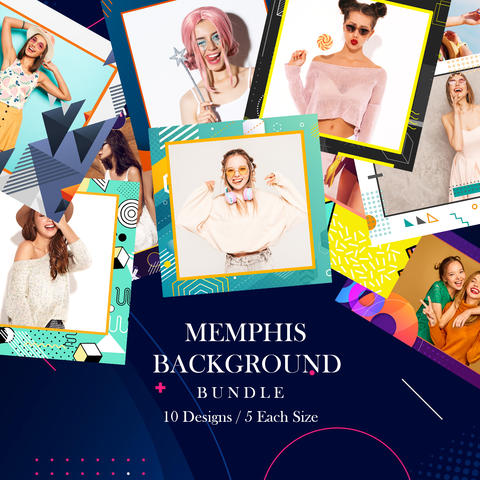 Memphis Bundle (10 Designs) - 360 Photo Booth Template Overlays