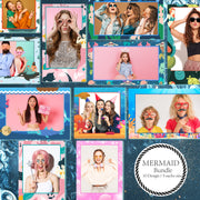 Mermaid Birthday Theme Bundle (10 Designs) - 360 Photo Booth Template Overlays