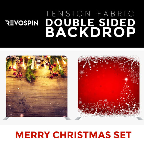 Merry Christmas Set14 Double Sided Tension Fabric Photo Booth Backdrop
