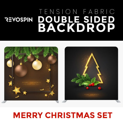 Merry Christmas Set29 Double Sided Tension Fabric Photo Booth Backdrop