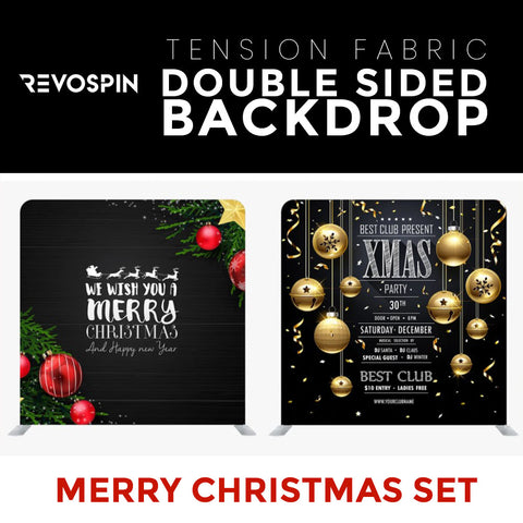 Merry Christmas Set32 Double Sided Tension Fabric Photo Booth Backdrop
