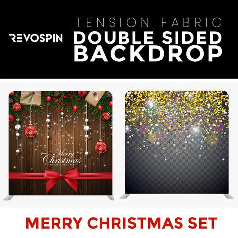 Merry Christmas Set36 Double Sided Tension Fabric Photo Booth Backdrop
