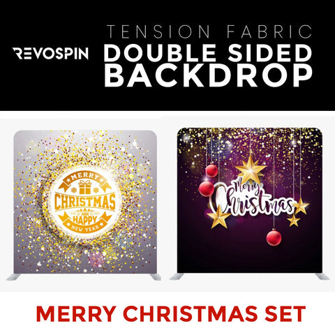 Merry Christmas Set38 Double Sided Tension Fabric Photo Booth Backdrop