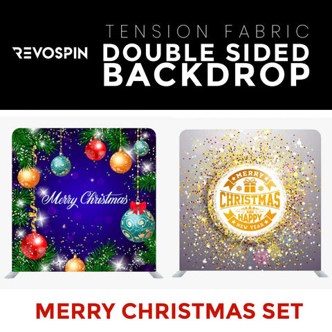 Merry Christmas Set42 Double Sided Tension Fabric Photo Booth Backdrop