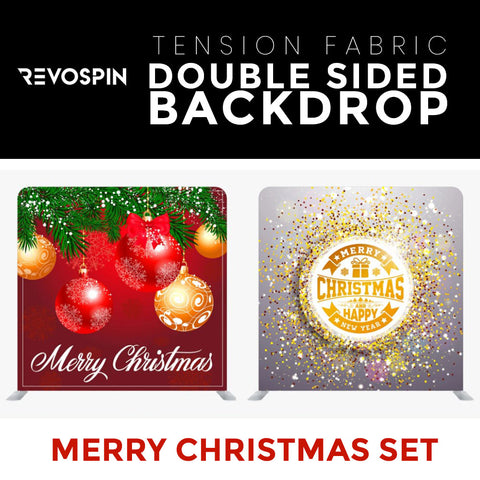Merry Christmas Set43 Double Sided Tension Fabric Photo Booth Backdrop