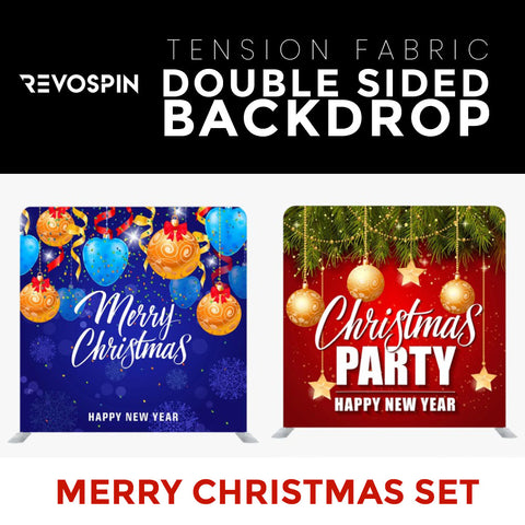Merry Christmas Set48 Double Sided Tension Fabric Photo Booth Backdrop