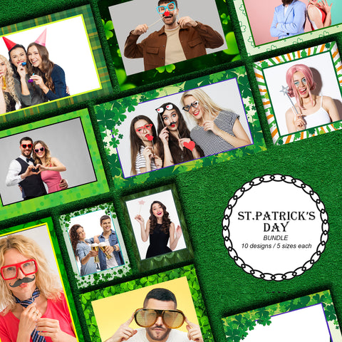 St.Patrick's Day Bundle (10 Designs) - 360 Photo Booth Template Overlays