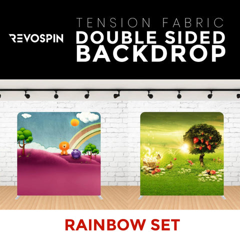 Rainbow Set Double Sided Tension Fabric Photo Booth Backdrop