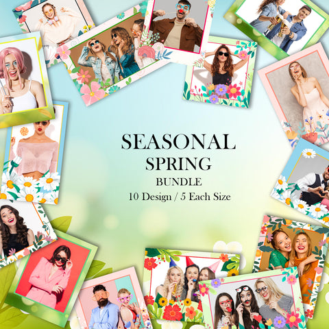 Seasonal Spring Bundle (10 Designs) - 360 Photo Booth Template Overlays