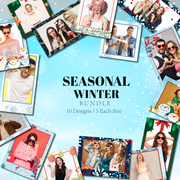 Seasonal Winter Bundle (10 Designs) - 360 Photo Booth Template Overlays