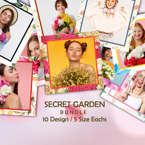 Secret Garden Bundle (10 Designs) - 360 Photo Booth Template Overlays