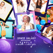 Space and Galaxy Bundle (10 Designs) - 360 Photo Booth Template Overlays