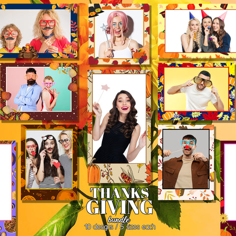 Thanks Giving Bundle (10 Designs) - 360 Photo Booth Template Overlays
