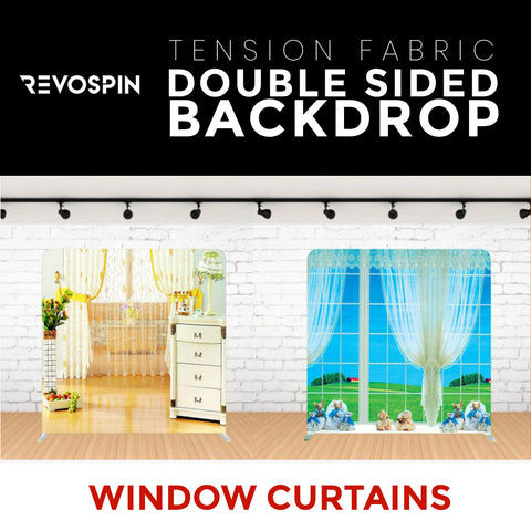 Window Curtains Double Sided Tension Fabric Photo Booth Backdrop
