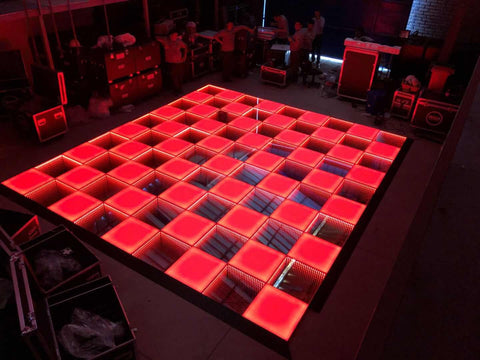 20x20ft 144 Panels 3D Infinity & Solid Top Lighting USA Wireless LED Disco Dance Floor – Strong, Durable, and Waterproof