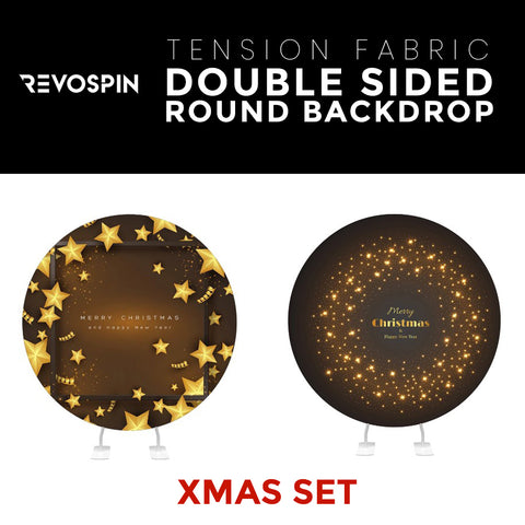 Xmas Set-03 Double Sided Round Tension Fabric Photo Booth Backdrop