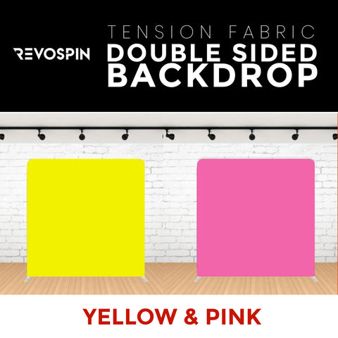 Yellow and Pink Double Sided Tension Fabric Photo Booth Backdrop