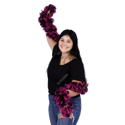 No Mess Super Sized Featherless Boa - Pink and Black