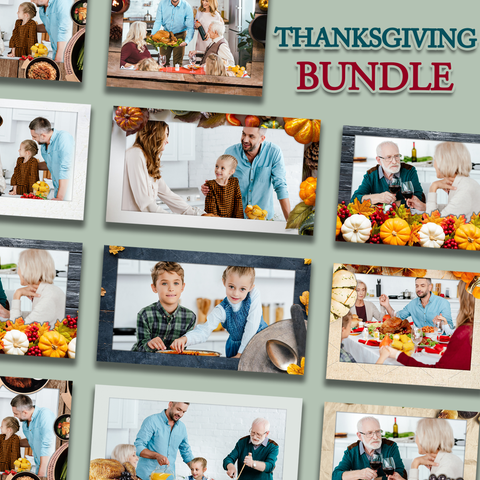 ThanksGiving Bundle (10 Designs) - 360 Photo Booth Template Overlays